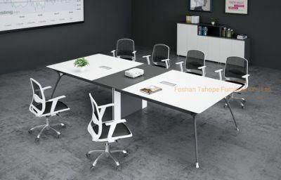 Fashion Style Steel Leg Office Meeting Room Furniture Melamine Conference Table