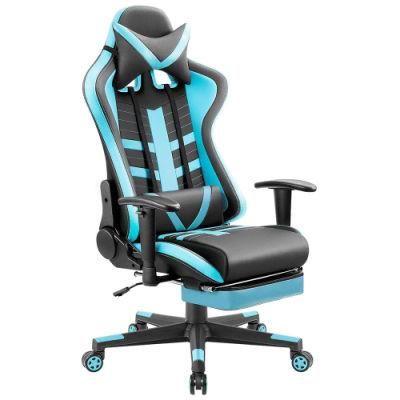 Ergonomic Custom Name High Back PU Leather Gaming Chair with Footrest