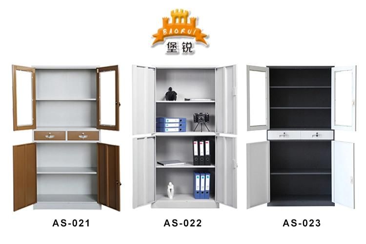 New Product Stainless Steel Metal File Cabinet for Office Hospital Clinic with Two Glass Door