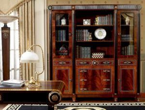 Spanish Classical Luxury Brown Golden Decoration Bookcase