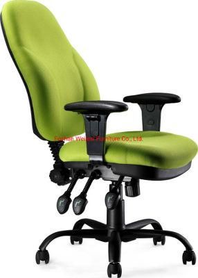 Green Color Sandwich Mesh Fabric 3 Lever Heavy Duty Mechanism with Chrome Base PU Adjustable Armrest Big Office Chair