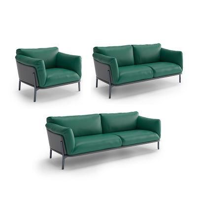 Green Artificial Leather Business Sofa for Centor in Waiting Lounge