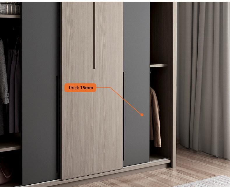 Best Price Hot Sell Bedroom Furniture Melamine Laminated Sliding Door Storage Wardrobe