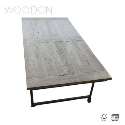 Solid Recycle Old Elm Office Desk Top