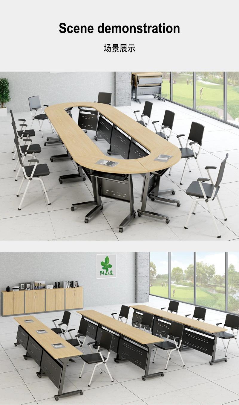Elites Movable Office Folding Training Desk Folding Laptop Table with Wheels Metal Folding Training Flip Top Table Adjustable Desk Office Desk
