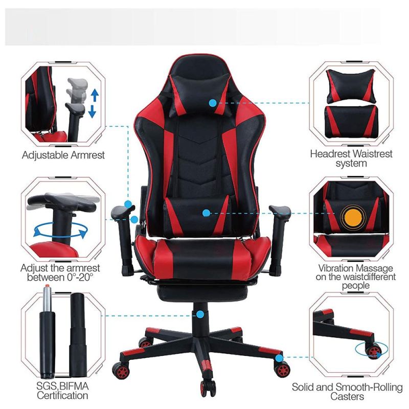 Silla Ergonó Mica Adjustable Swivel Leather PU PC Chair