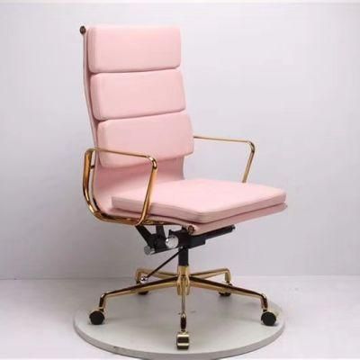 High Back Swivel Leather Office Meeting Aluminum Chair