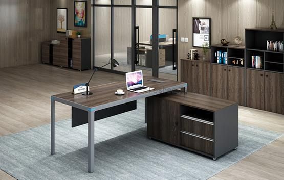 L-Shape Manager Executive Office Computer Desk Iron Leg