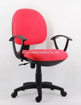 Red Color Small Back Simple Tilting Mechanism with PP Armrest B300mm Nylon Base Office Chair