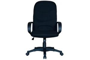 Classical Woven Linen Fabric PVC PU Steel Powder Coating Black Office Working Chair