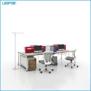 Uispair Modern High Quality MFC Board Telescopic Beam Cross Shape Staff Workstation Office Desk