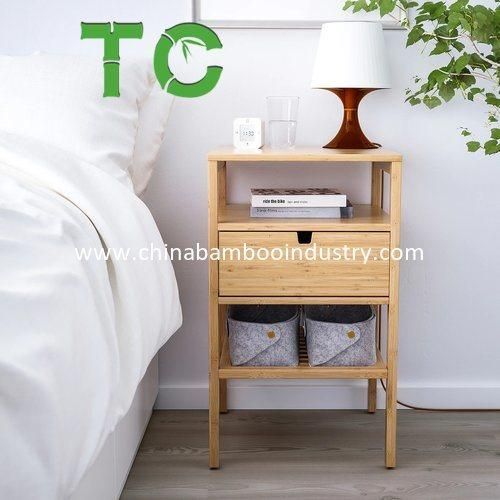 Wholesale 3-Tier Bamboo Nightstand with Drawer End Table Side Table Bedside Table for Home Office