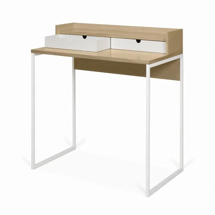 Home White Wood Computer Desk, Simple Standing Computer Table