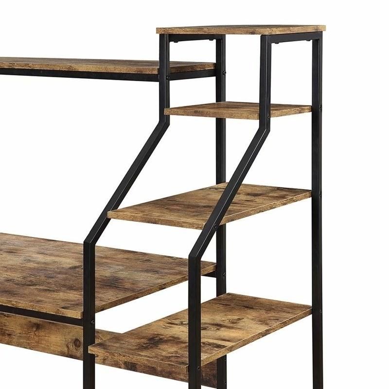 Writing Study Table with 5 Tier Bookshelves Multipurpose PC Workstation