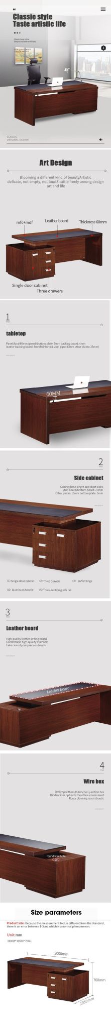 Home Building Work I Shaped Table Classic Low Price Commercial Luxury Office Furniture Desk