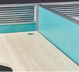 Popular Office Furniture Partition Project Use Melamine 4 Seats Staff Workstation Table