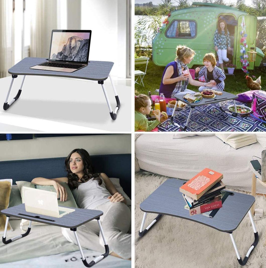 Adjustable Laptop Stand Laptop Desk with CPU Cooling USB Fans for Bed Aluminum Lap Workstation Desk with Mouse Pad Foldable Cook Book Stand