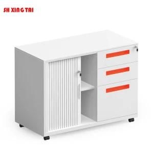 Under Desk 3 Drawers Mobile Caddy with Roller Shutter Door