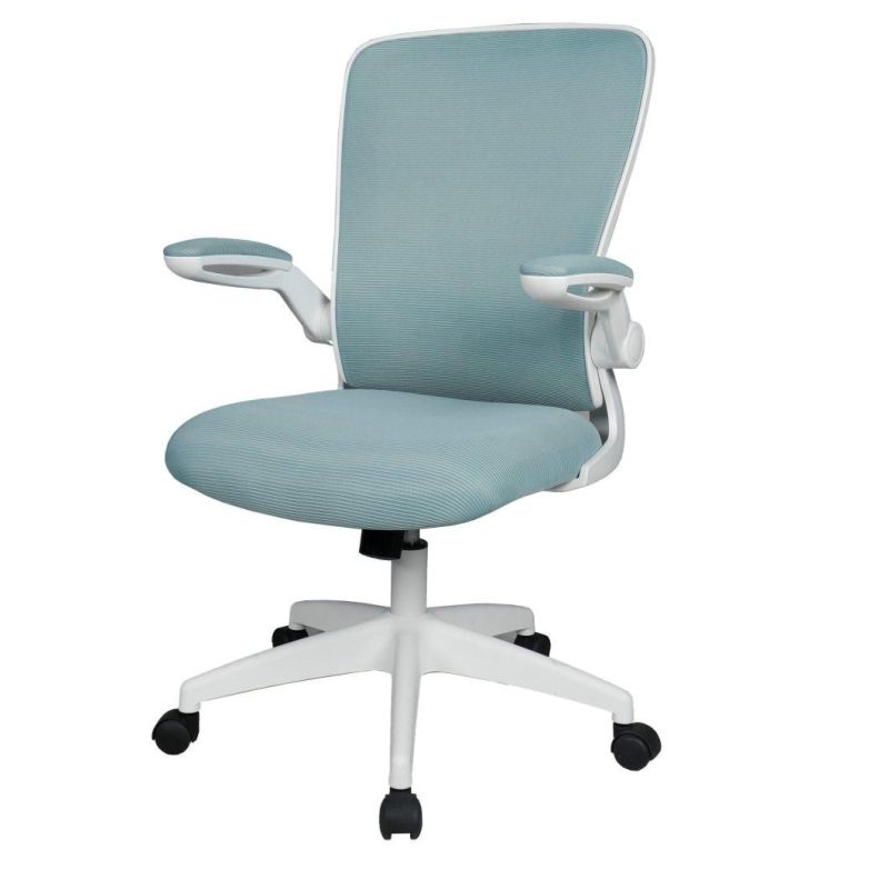 Lisung 10042 White Frame Office Folding Armrest Mesh Chair