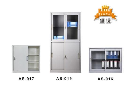 Fas-018 Lockable Office Tool Cupboard Metal Filing Cabinet with 2 Glass Door