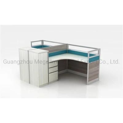 T Shape Two Seater Office Work Tables with Side Cabinet