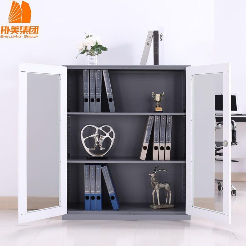 New Fashion Double Swing Glass Door File Cabinet