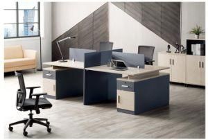 Comfortable Wooden Office Partition Furniture 4 Seats Workstation Table (KL-205)