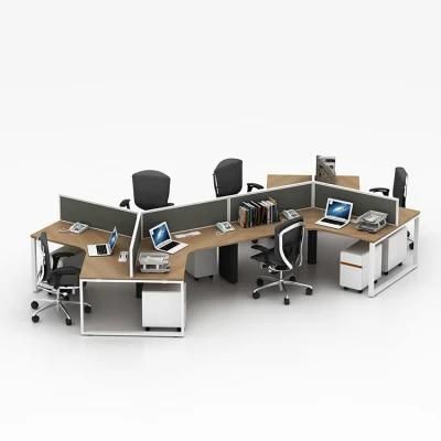 Modular Office Partition Wooden Melamine Workstation for 6 People