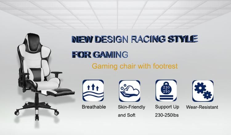 Morden PU Leather Comfortable Computer Gaming Chairs with Footrest