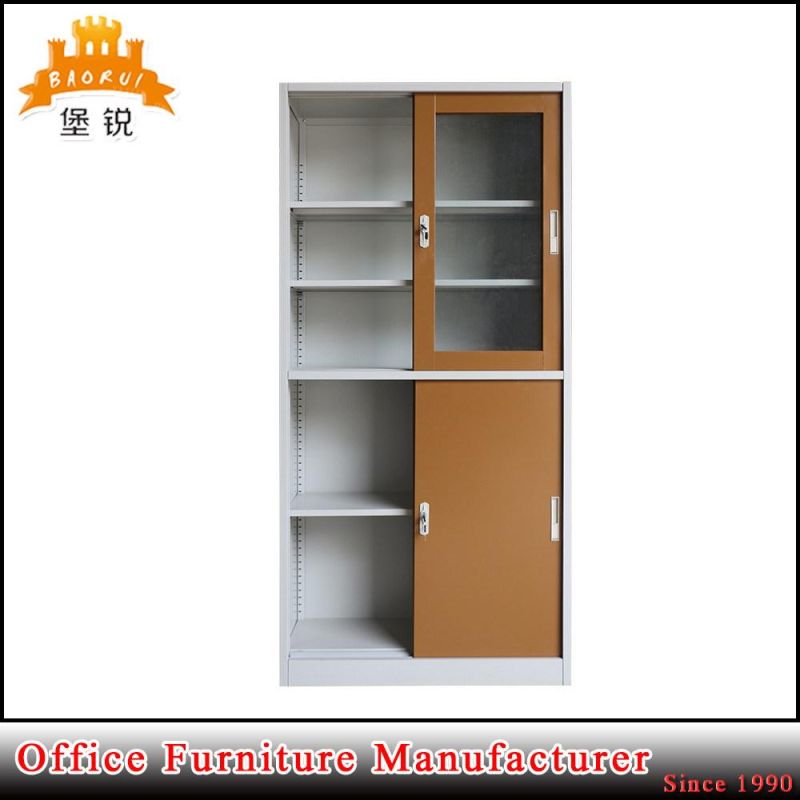 Glass Sliding Door Storage Metal Cabinet