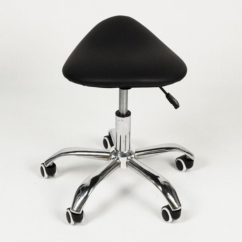 Factory Directly PU Leather Adjustable Rolling Medical Massage Salon SPA Drafting Saddle Stool