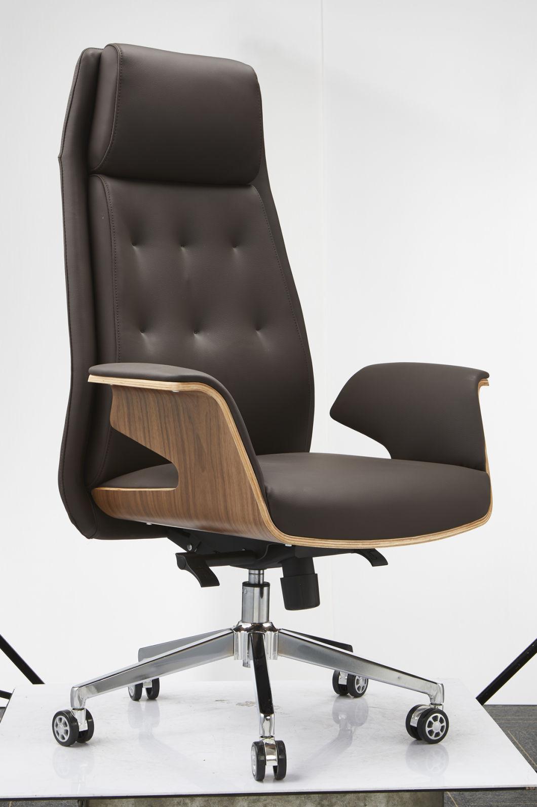 Modern Ergonomic Adjustable High Swivel Computer Visitor PU Boss Executive Leather Office Chair