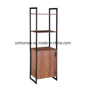 Storage Cabinet Freestanding Shelf 1 Door 2 Shelves Steel Frame Tower Floor Cabinet