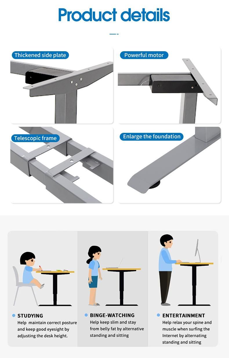 Factory Price Nate Modern 1050*260*215 (mm) China Electric Adjustable Desk Frame Nt33-2ar2e