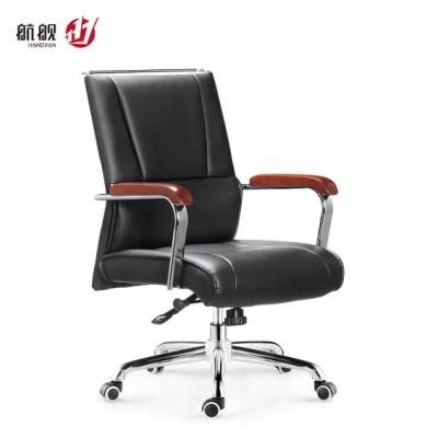 Leather Swivel Chrom Base Meeting Staff Conference Office Chair