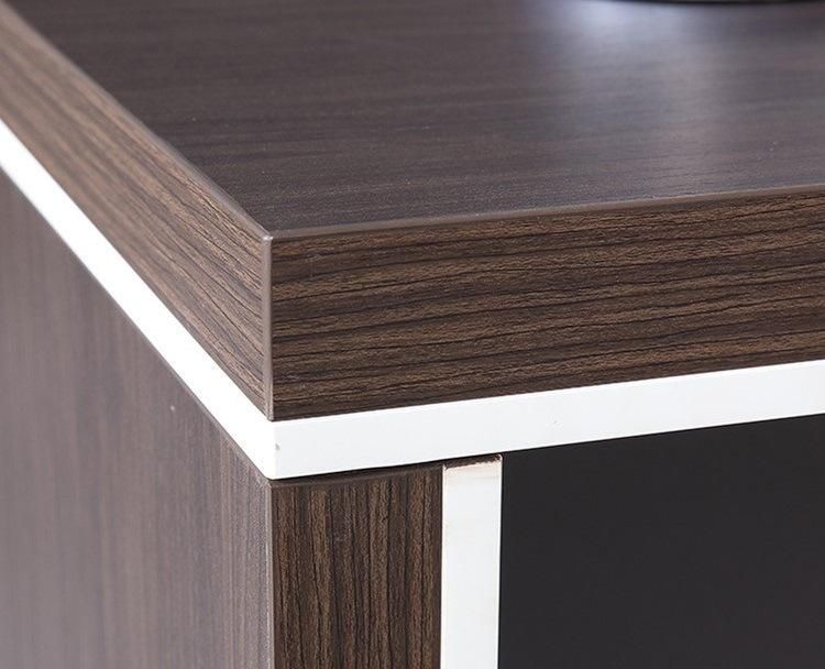 Luxury Wood Office Furniture MFC Executive L-Shaped CEO Work Computer Desk