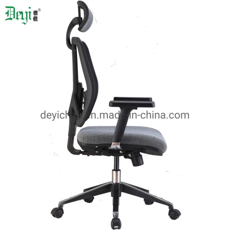 350mm Aluminum Base PU Castor Class 4 Gas Lift Sychronize Mechanism with Adjustable Arms and Headrest Chair