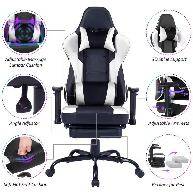 Red High Back Office PVC PC Gaming Racing Chair