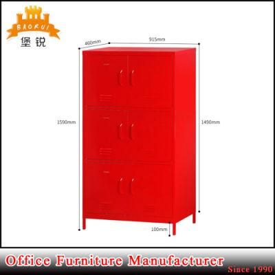 Factory Direct Cheap 6 Doors Steel Cabinet with Stand