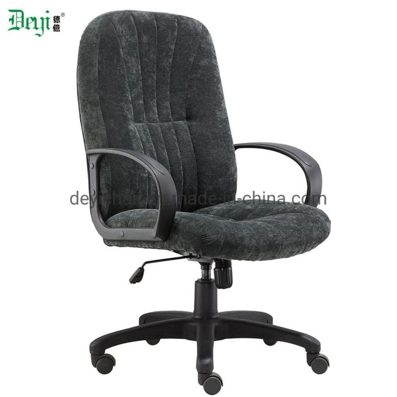 High Back Simple Tilting Mechanism 350mm Nylon Base with PP Armrest Grey Color Office Chair