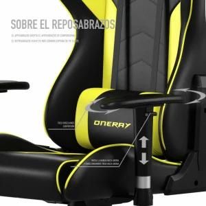 Oneray Custom Logo PU Leather Gaming Chair, PC Gaming Chair Racing Black and Yellow