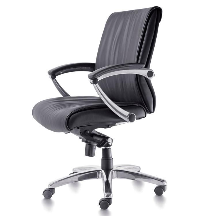 Traditional Design of Office Swivel Chair with Black Leather