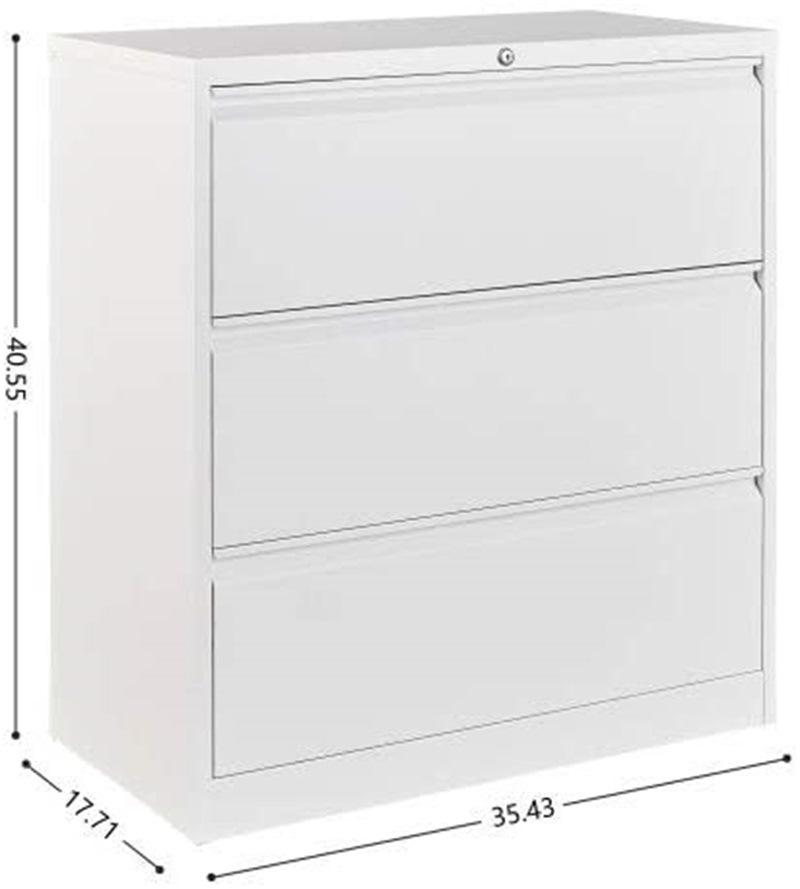 3 Drawer Lateral File Cabinet Lateral File Cabinet with Lock for Home and Office