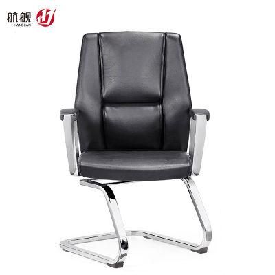 High End Leather Office Chair with 180 Deg Resilient Mechanism Visitor Chair Guest Reception Chair