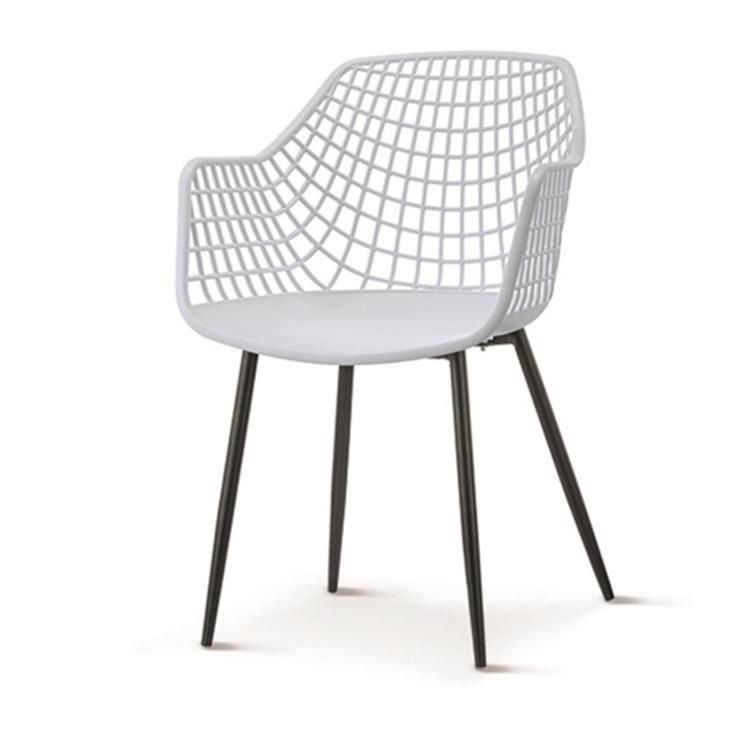 High Quality Home Furniture Modern Design China Factory Plastic Mesh Chair Dining Room PP Seat Plastic Dining Chairs