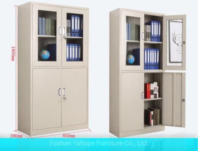 Wholesale Metal Office Steel File Storage Filing Iron Cabinet with Glass Door