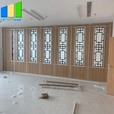 Acoustic Room Dividers Aluminum Partition Door with Grill Glass Design
