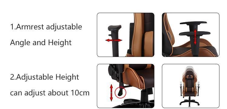 Modern Adjustable Leather Swivel PU RGB Gaming Racing Chair