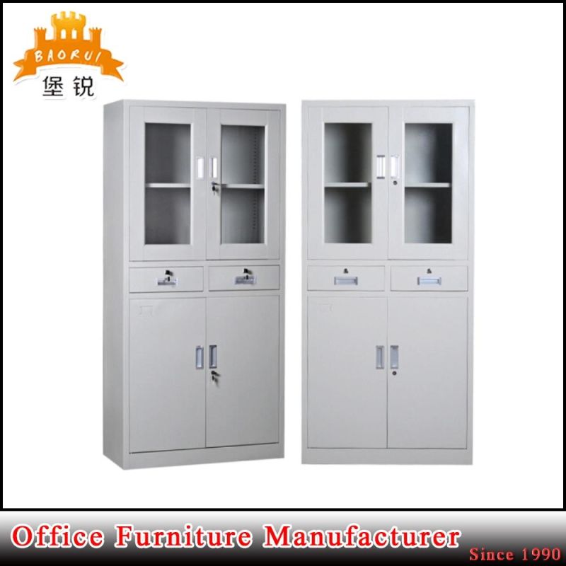 Two Drawer Double Section Metal Cabinet