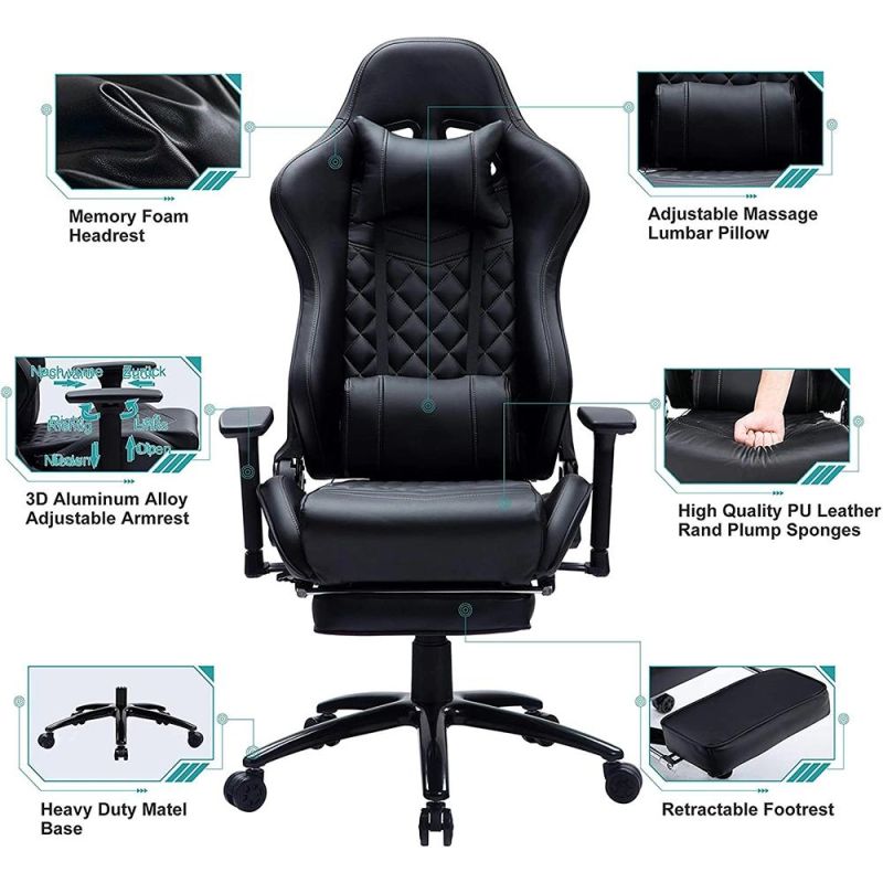 Massage Computer Rotating Adjustable High Back Game Chair